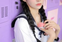 JK制服美女双马尾性感写真-美图岛