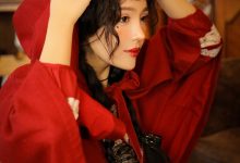 妖艳美女红色精灵cos美女性感写真-美图岛