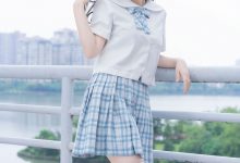 喵糖映画 VOL.015 白丝格子裙-美图岛