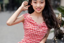 SIW斯文传媒 003 气质红白格V领时尚包臀裙 - 蓉儿 [65P-163M]-美图岛