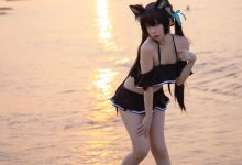 G44不会受伤 - NO.80 碧蓝档案 黑見芹香 海边泳装 [20P-161MB]-美图岛